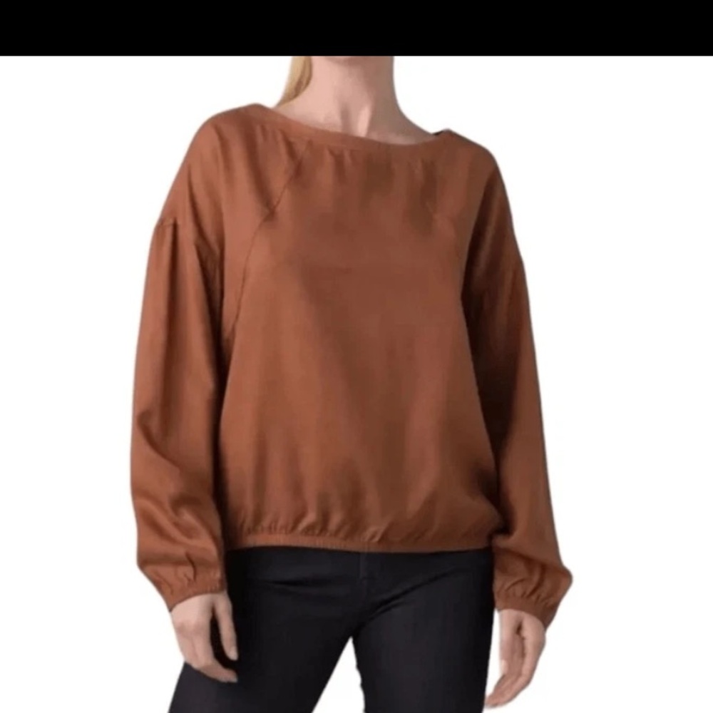 PRANA ~ Terra Cotta "Lavender Bay" Pullover Relaxed Tencel Top Sz XS
